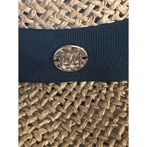 NWT $125 Bruno Magli Logo Open Weave Ribbon Band Paper Fedora Sun Hat unisex - Picture 11 of 15